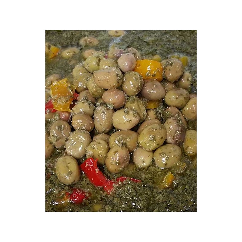 olives vertes siciliennes épicées 200gr env.